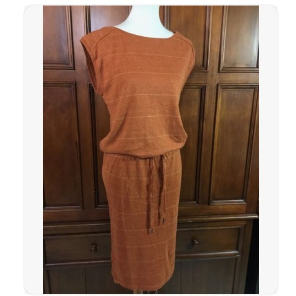 Prana Caris Cozy Up Dress Orange Brown Rust Color New with Tags Small - Picture 2 of 2